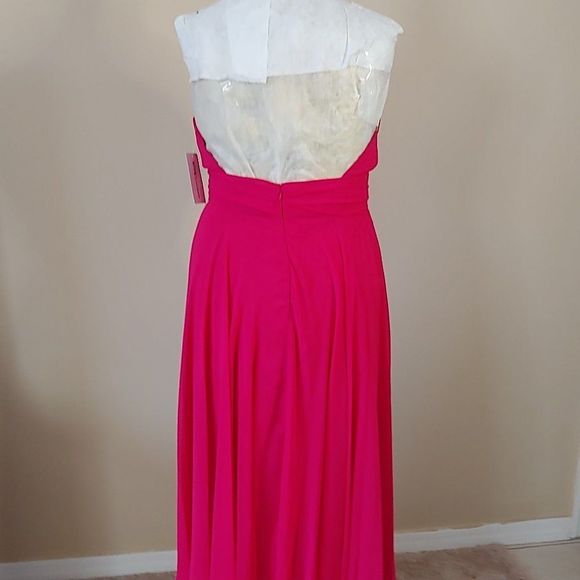 (27) NWOT Wow A-Line Plus Size Long Gown Style #2431 in Lipstick Color - Picture 3 of 4